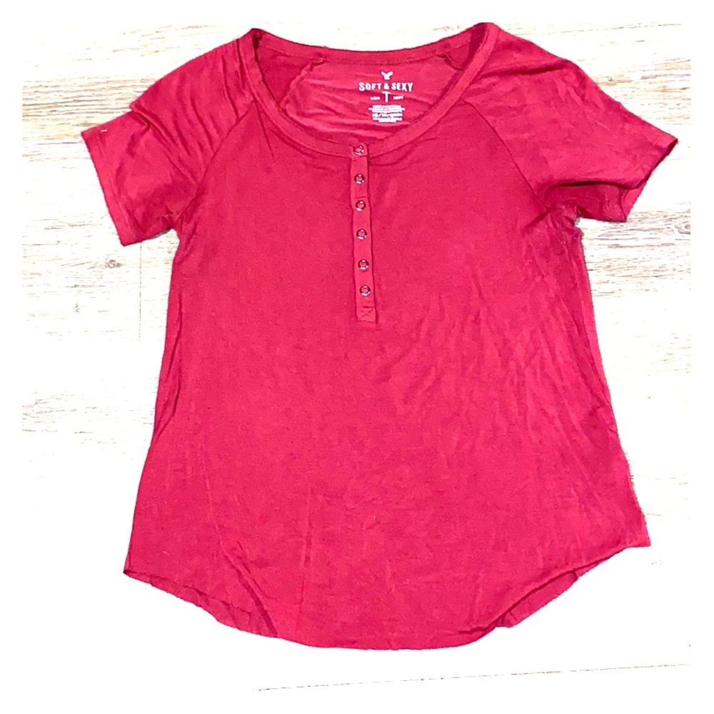 Red flowy shirt